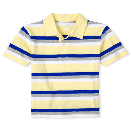

s Boys Striped Jersey Polo - Yellow - The Children's Place