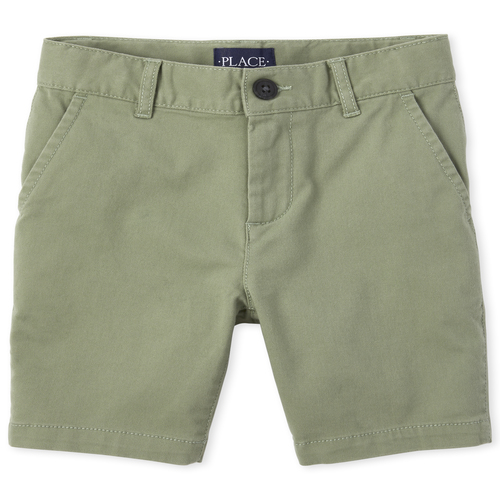 

s Boys Stretch Chino Shorts - Green - The Children's Place