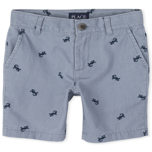 

s Boys Print Chino Shorts - Gray - The Children's Place