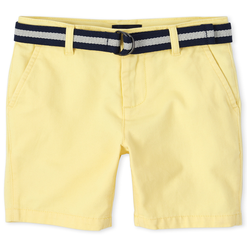 

s Boys Belted Chino Shorts - Yellow - The Children's Place