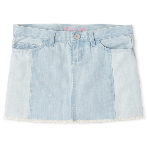 

s Colorblock Frayed Hem Denim Skirt - The Children's Place