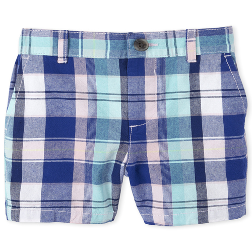 

s Baby And Toddler Boys Plaid Chino Shorts - Pink - The Children's Place