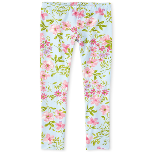

Girls Floral Leggings - Blue - The Children's Place