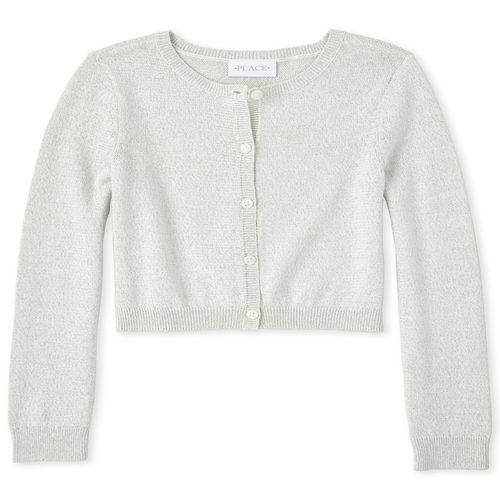 

Girls Glitter Cardigan - White Sweater - The Children's Place