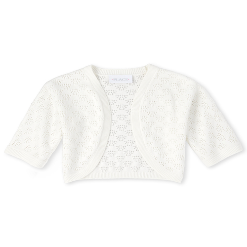 

Girls Shrug - White Sweater - The Children's Place
