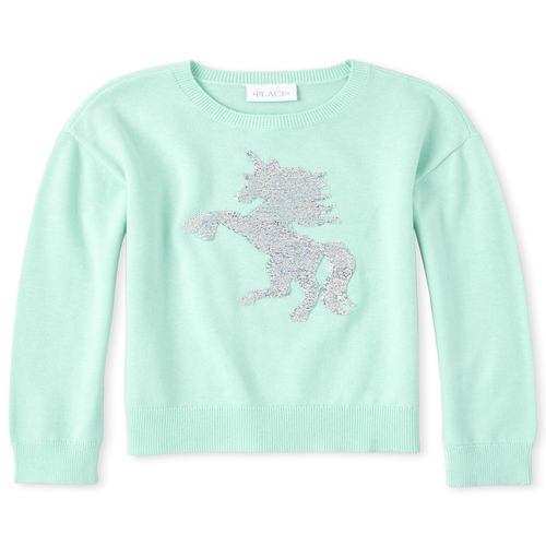 

Girls Flip Sequin Sweater - Blue - The Children's Place