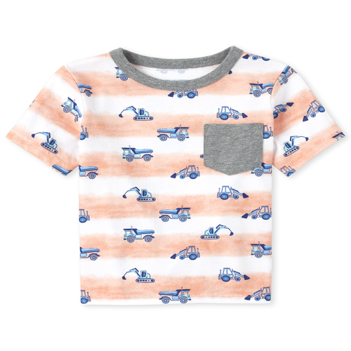 

s Baby And Toddler Boys Mix And Match Print Pocket Top - Orange - The Children's Place