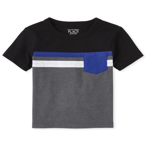 

s Boys Mix And Match Striped Pocket Top - Black - The Children's Place