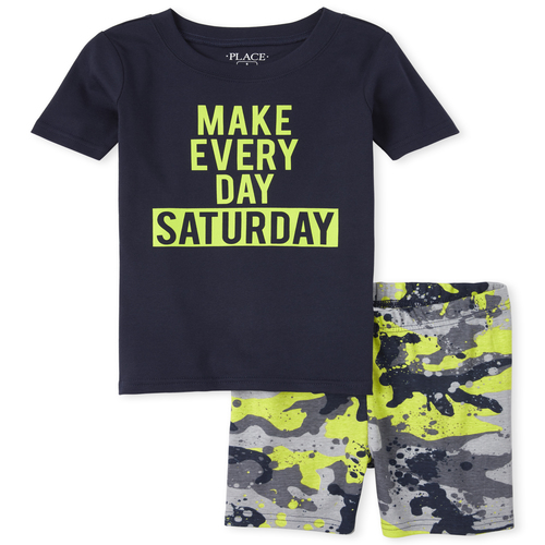 

s Boys Saturday Camo Snug Fit Cotton Pajamas - Gray - The Children's Place