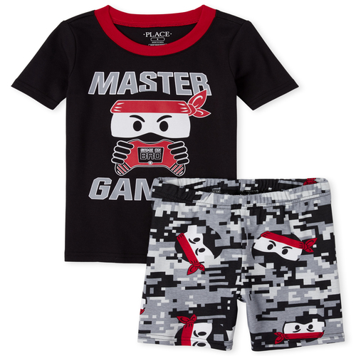 

s Boys Glow Video Game Ninja Snug Fit Cotton Pajamas - Black - The Children's Place
