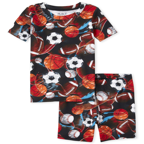 

s Boys Sports Snug Fit Cotton Pajamas - Black - The Children's Place