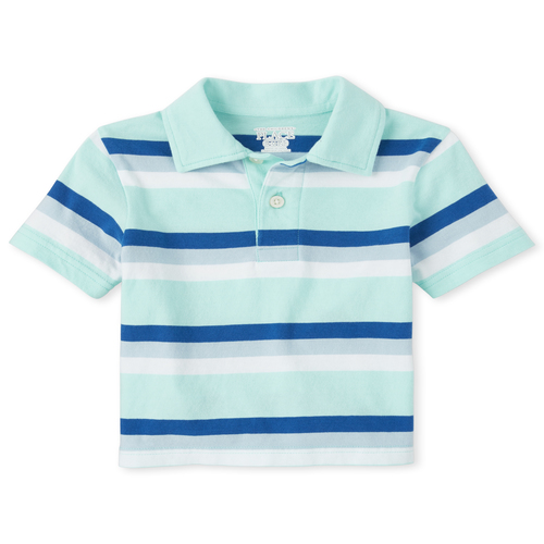 

s Baby And Toddler Boys Striped Jersey Polo - Green - The Children's Place