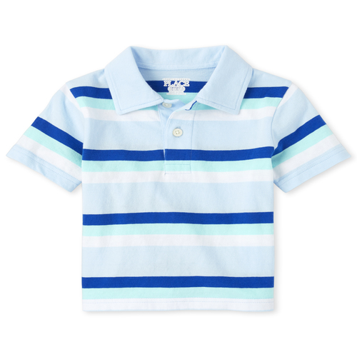 

s Baby And Toddler Boys Striped Jersey Polo - Blue - The Children's Place