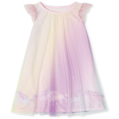

s Unicorn Border Matching Nightgown - Pink - The Children's Place