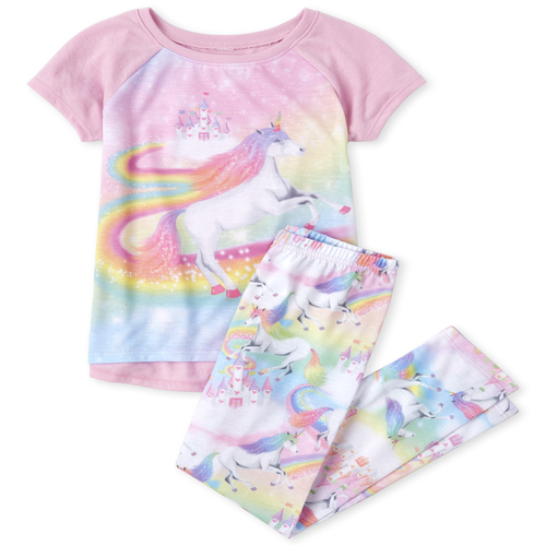 

s Rainbow Unicorn Pajamas - Pink - The Children's Place