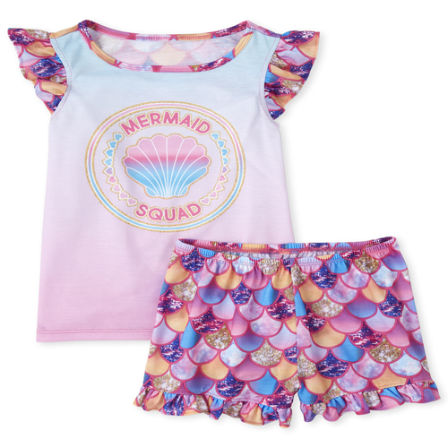 

s Mermaid Ruffle Pajamas - Pink - The Children's Place