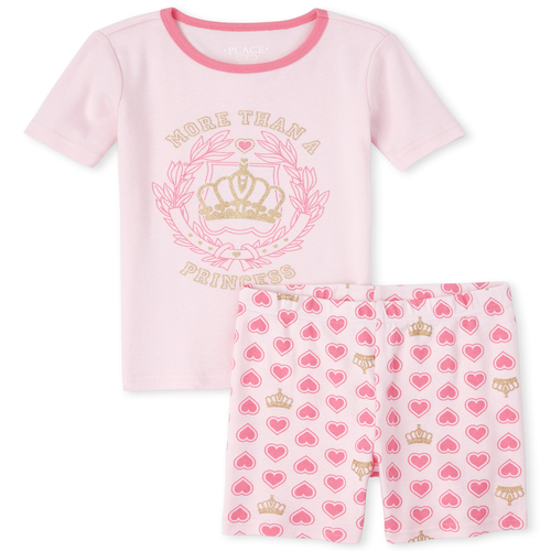 

s Glitter Princess Snug Fit Cotton Pajamas - Pink - The Children's Place