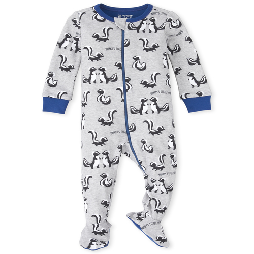 

s Baby And Toddler Boys Little Stinker Matching Snug Fit Cotton One Piece Pajamas - Gray - The Children's Place
