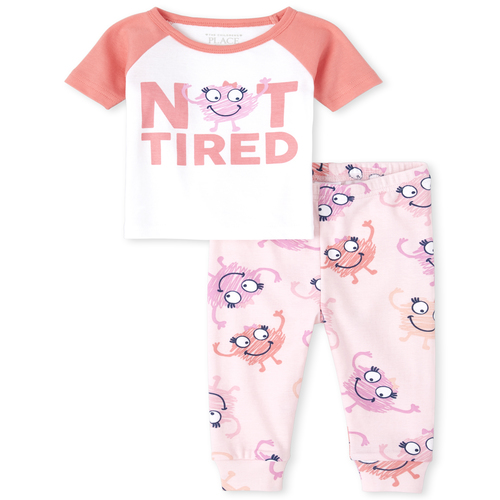 

s Baby And Toddler Not Tired Matching Snug Fit Cotton Pajamas - Pink - The Children's Place