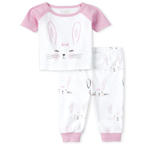 

s Baby And Toddler Mommy And Me Bunny Matching Snug Fit Cotton Pajamas - White - The Children's Place
