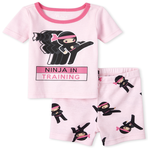 

s Baby And Toddler Ninja Snug Fit Cotton Pajamas - Pink - The Children's Place