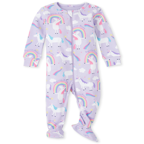 

s Baby And Toddler Mommy Unicorn Snug Fit Cotton One Piece Pajamas - Purple - The Children's Place