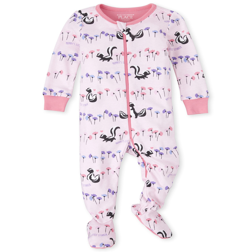 

s Baby And Toddler Little Stinker Matching Snug Fit Cotton One Piece Pajamas - Pink - The Children's Place