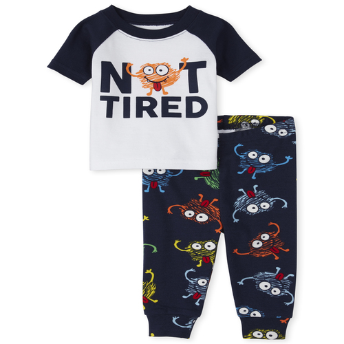 

s Baby And Toddler Boys Not Tired Matching Snug Fit Cotton Pajamas - Blue - The Children's Place
