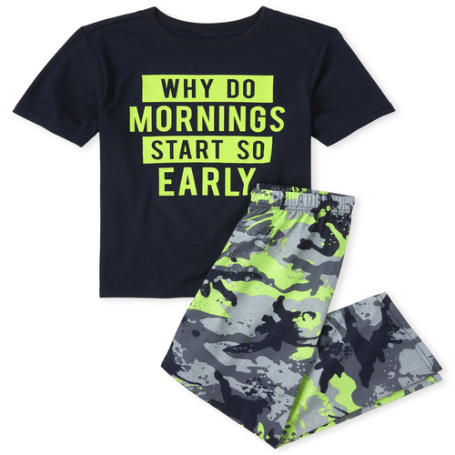 

s Boys Camo Mornings Pajamas - Gray - The Children's Place
