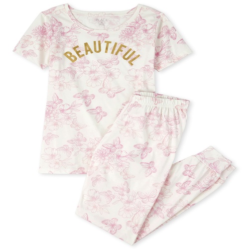 

Womens Mommy And Me Beautiful Butterfly Matching Cotton Pajamas - White - The Children' Place
