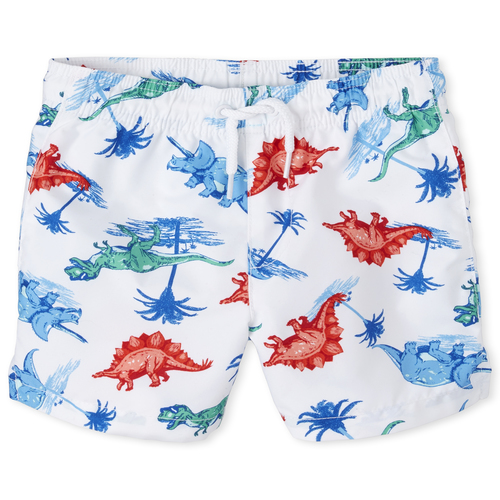 

s Baby And Toddler Boys Dino Swim Trunks - White - The Children's Place