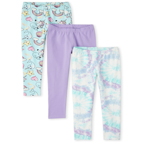

Girls Narwhal Leggings 3-Pack - Purple - The Children's Place