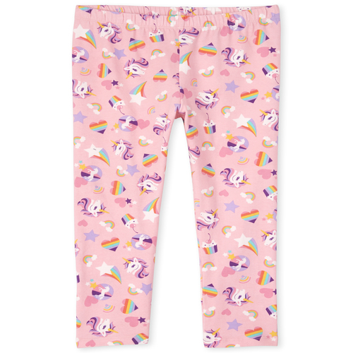 

Girls Rainbow Unicorn Capri Leggings - Pink - The Children's Place