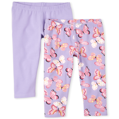 

Girls Butterfly Capri Leggings 2-Pack - Purple - The Children's Place