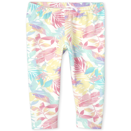 

Girls Palm Capri Leggings - White - The Children's Place