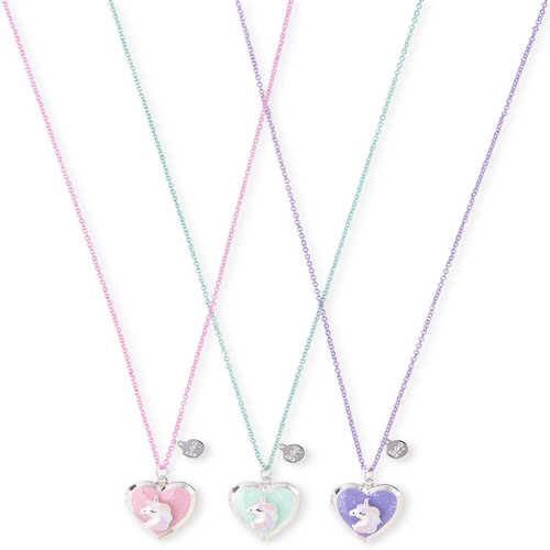 

Girls Glitter Unicorn Bff Locket Necklace 3-Pack - Multi - The Children's Place