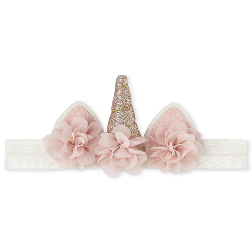 

Newborn Baby Glitter Unicorn Headwrap - White - The Children's Place