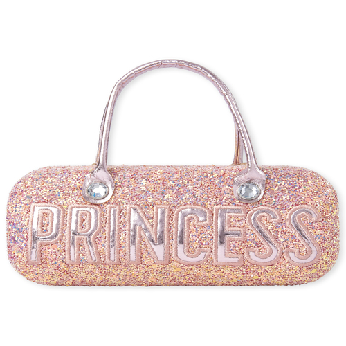 

Girls Glitter Embroidered Princess Sunglasses Case - Pink - The Children's Place
