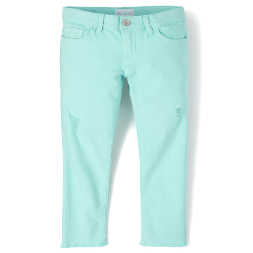 

Girls Distressed Denim Super Skinny Jeans - Blue - The Children's Place