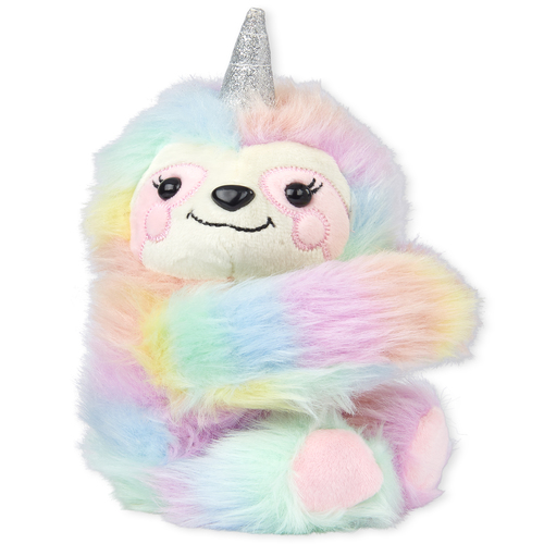 

Girls 3D Rainbow Slothicorn Faux Fur Slap Bracelet - Multi - The Children's Place