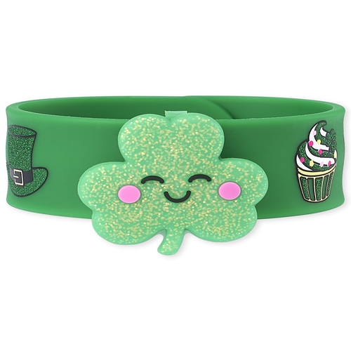 

Girls Glitter Shamrock Slap Bracelet - Multi - The Children's Place