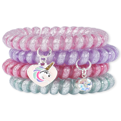 

Girls Glitter Unicorn Coil Bracelet 4-Pack - Multi - The Children's Place