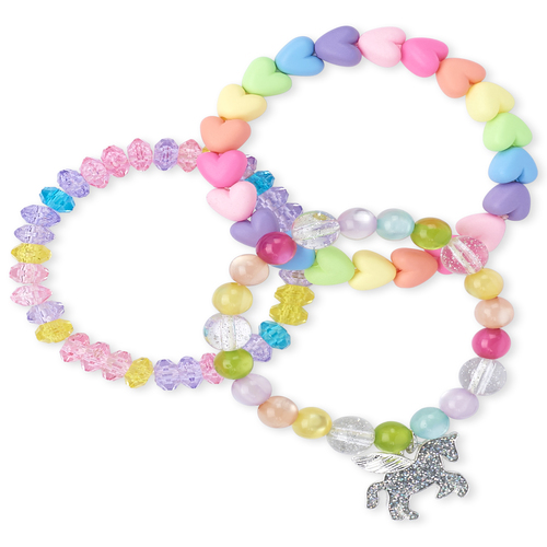 

Girls Pegasus Rainbow Beaded Bracelet 3-Pack - Multi - The Children's Place