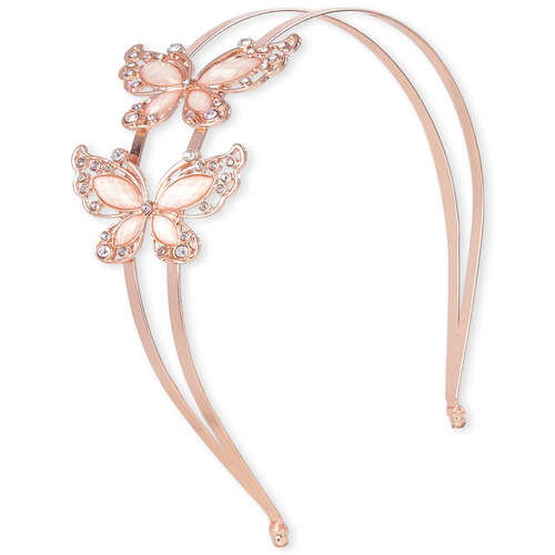 

Girls Jeweled Butterfly Double Band Metal Headband - Metallic - The Children's Place