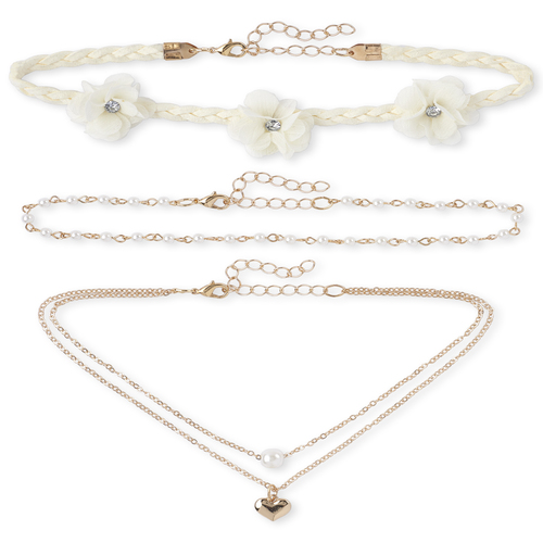 

Girls Braided Flower Choker Necklace 3-Pack - Multi - The Children's Place