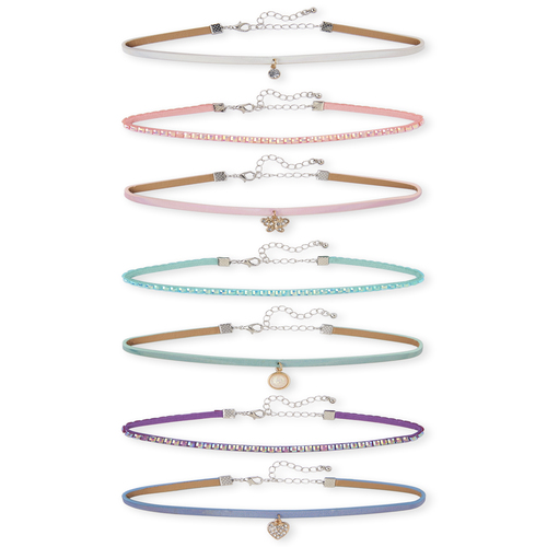

Girls Rhinestud Butterfly Choker Necklace 7-Pack - Multi - The Children's Place