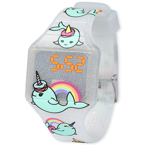 

Girls Glitter Narwhal Digital Watch - Multi - The Children's Place