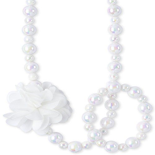 

Girls Flower Beaded Necklace And Bracelet Set - Multi - The Children's Place