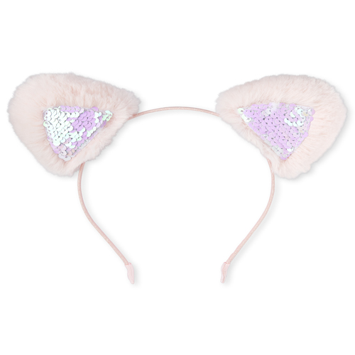 

Girls Flip Sequin Faux Fur Cat Ears Headband - Pink - The Children's Place