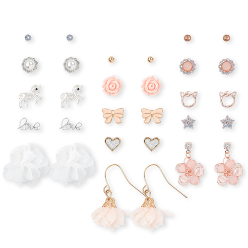 

Girls Glitter Flower Earrings 15-Pack - Multi - The Children's Place